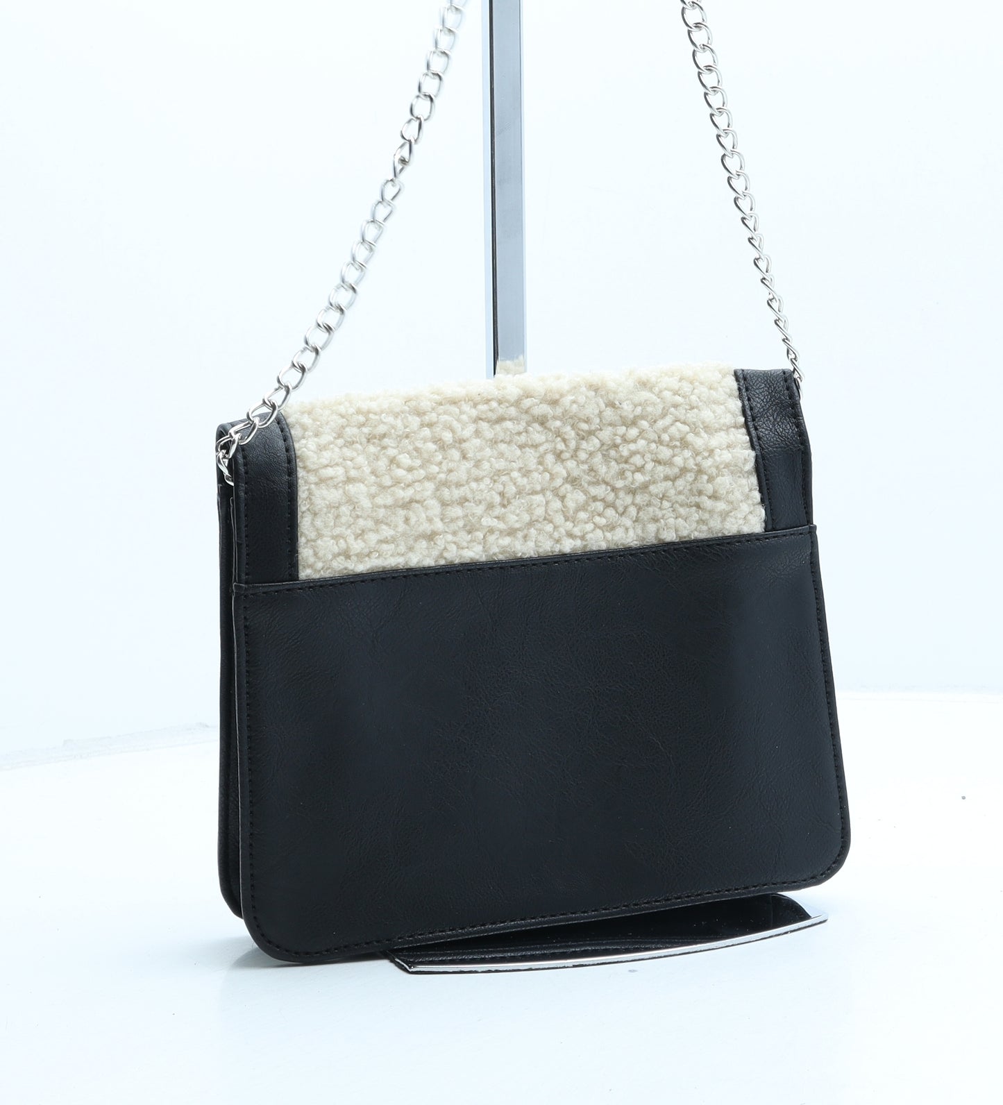 Preworn Womens Black Polyurethane Crossbody Size Small