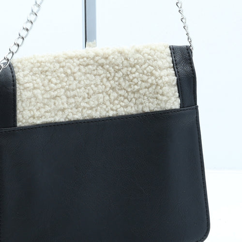 Preworn Womens Black Polyurethane Crossbody Size Small