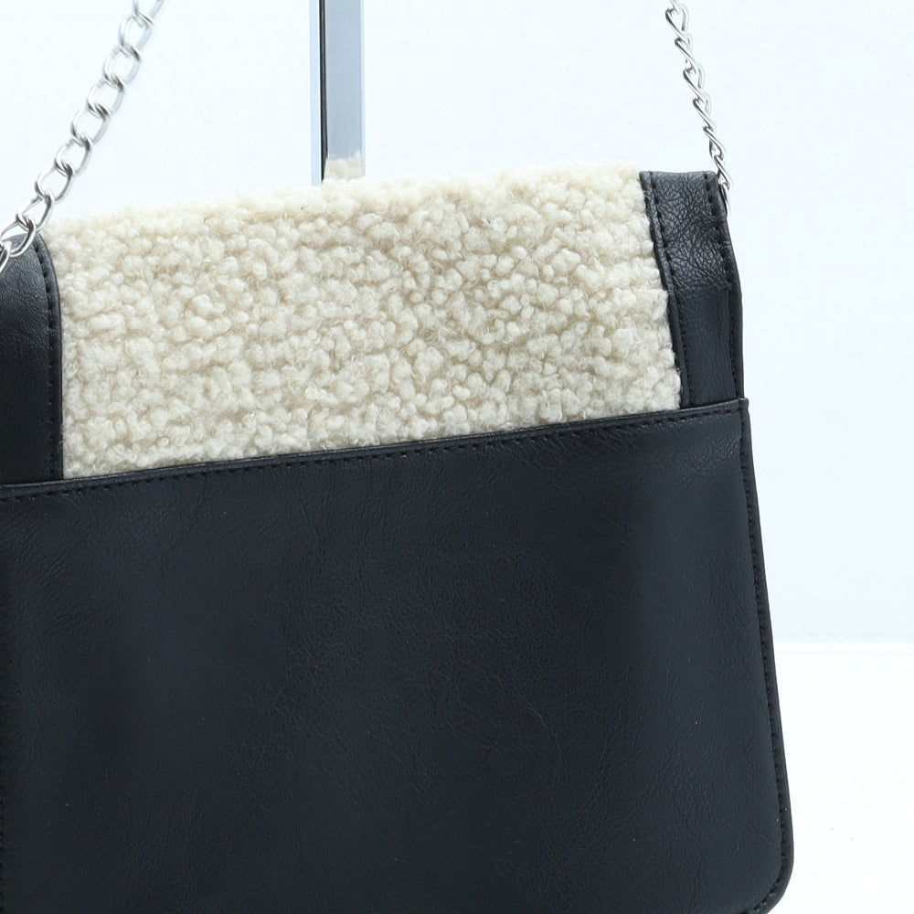 Preworn Womens Black Polyurethane Crossbody Size Small