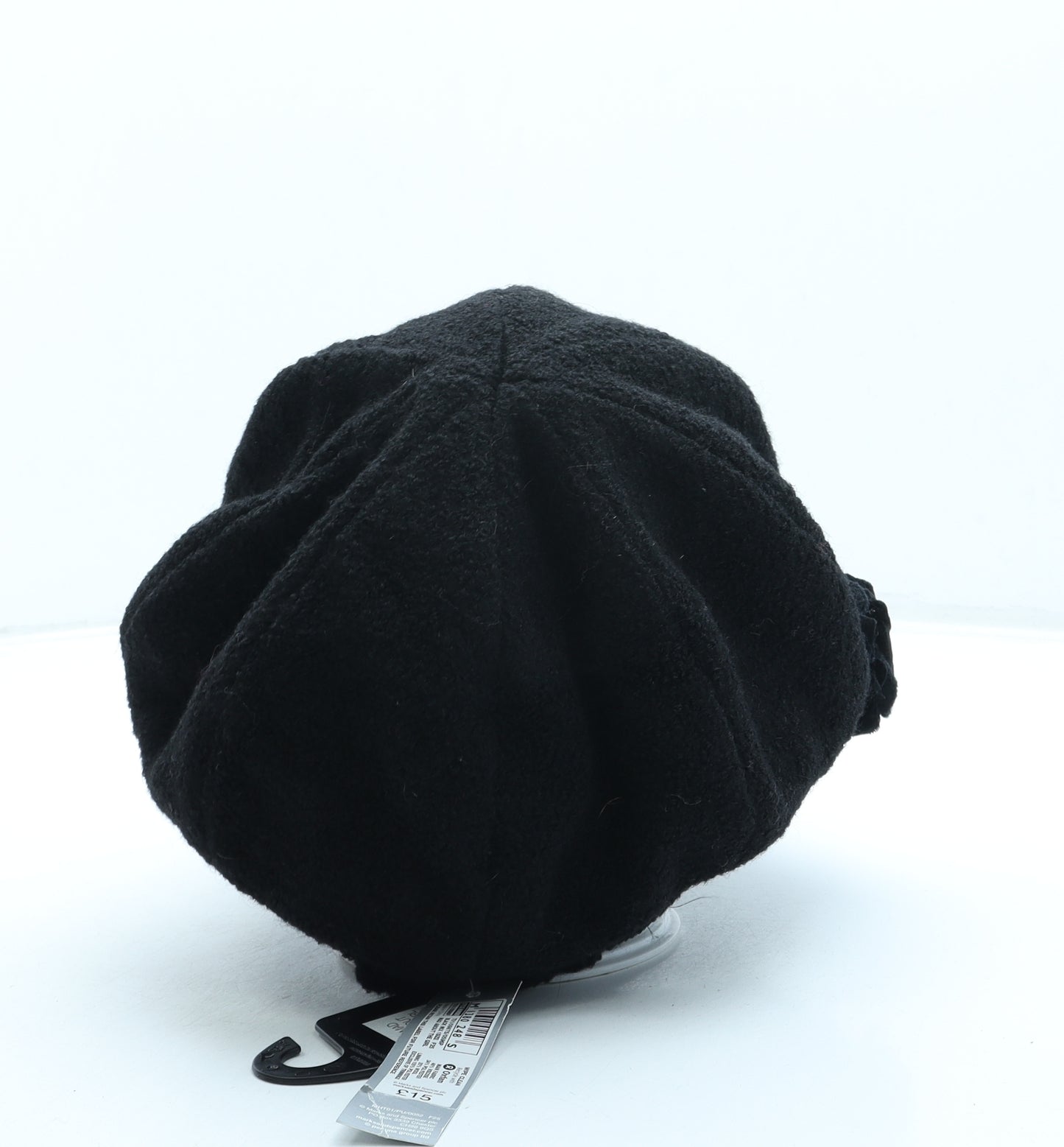 Per Una Womens Black Viscose Peaked Cap One Size - Flower detail