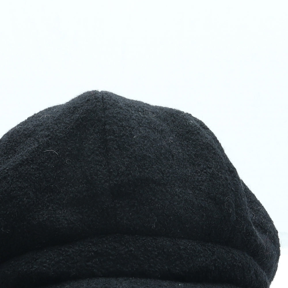 Per Una Womens Black Viscose Peaked Cap One Size - Flower detail