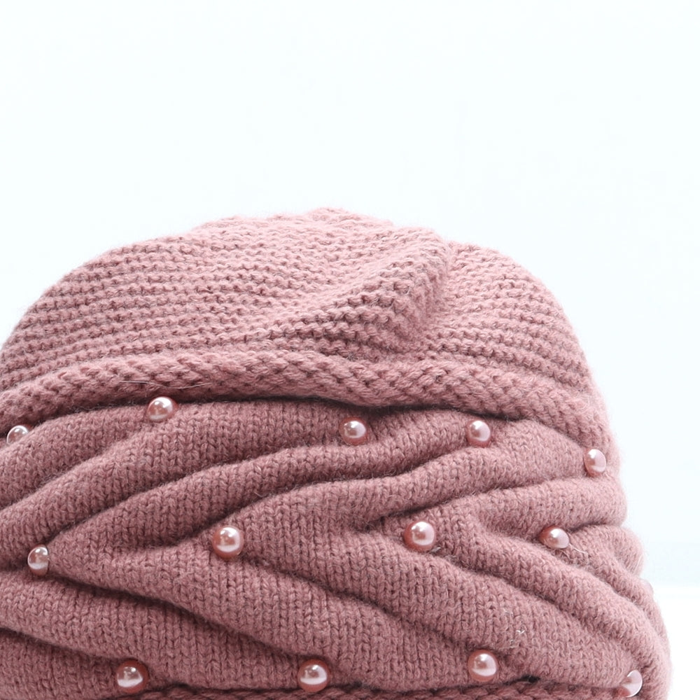 SheIn Womens Pink Acrylic Peaked Cap One Size