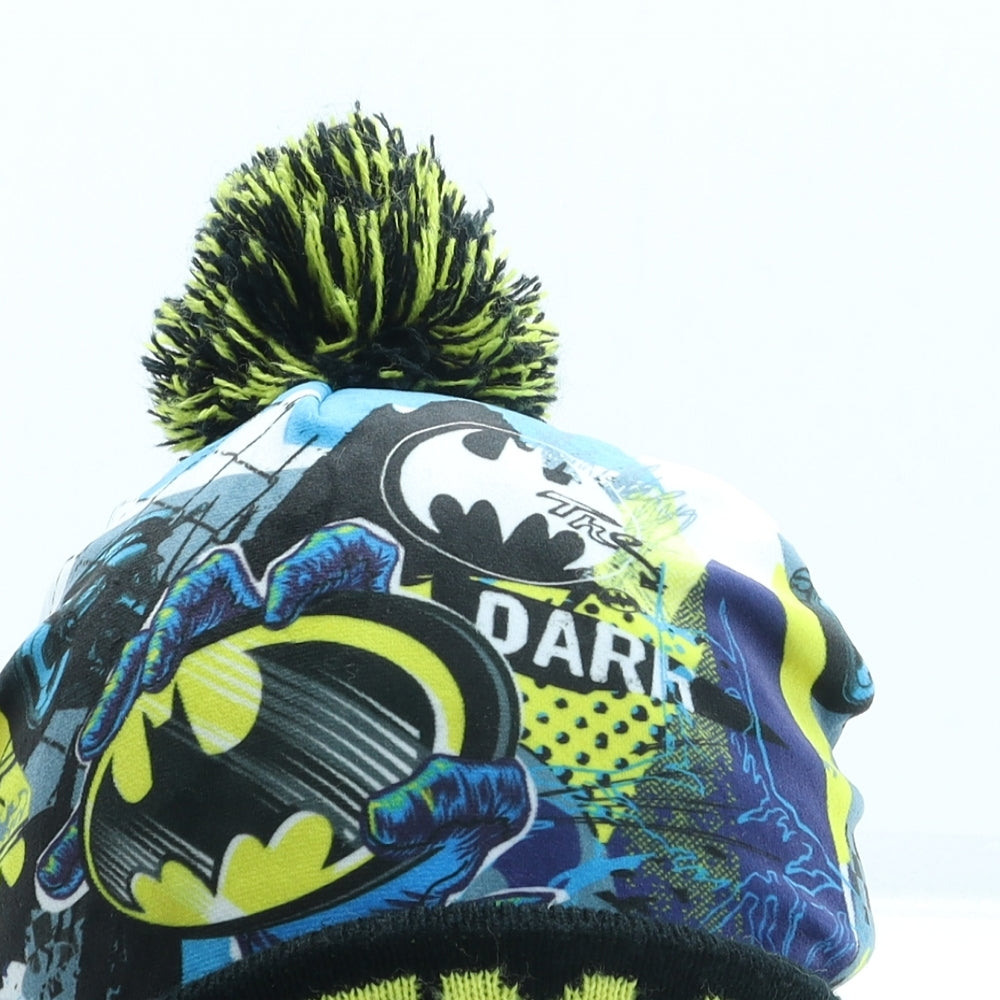 Batman Boys Blue Polyester Bobble Hat One Size - Pom Pom