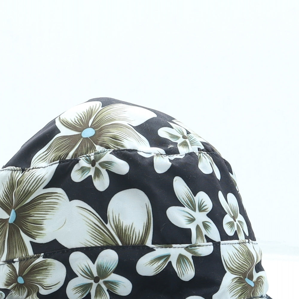 Holidays Womens Black Floral Polyester Bucket Hat One Size