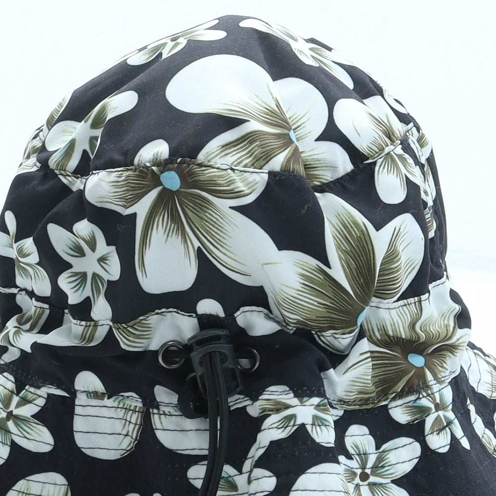 Holidays Womens Black Floral Polyester Bucket Hat One Size