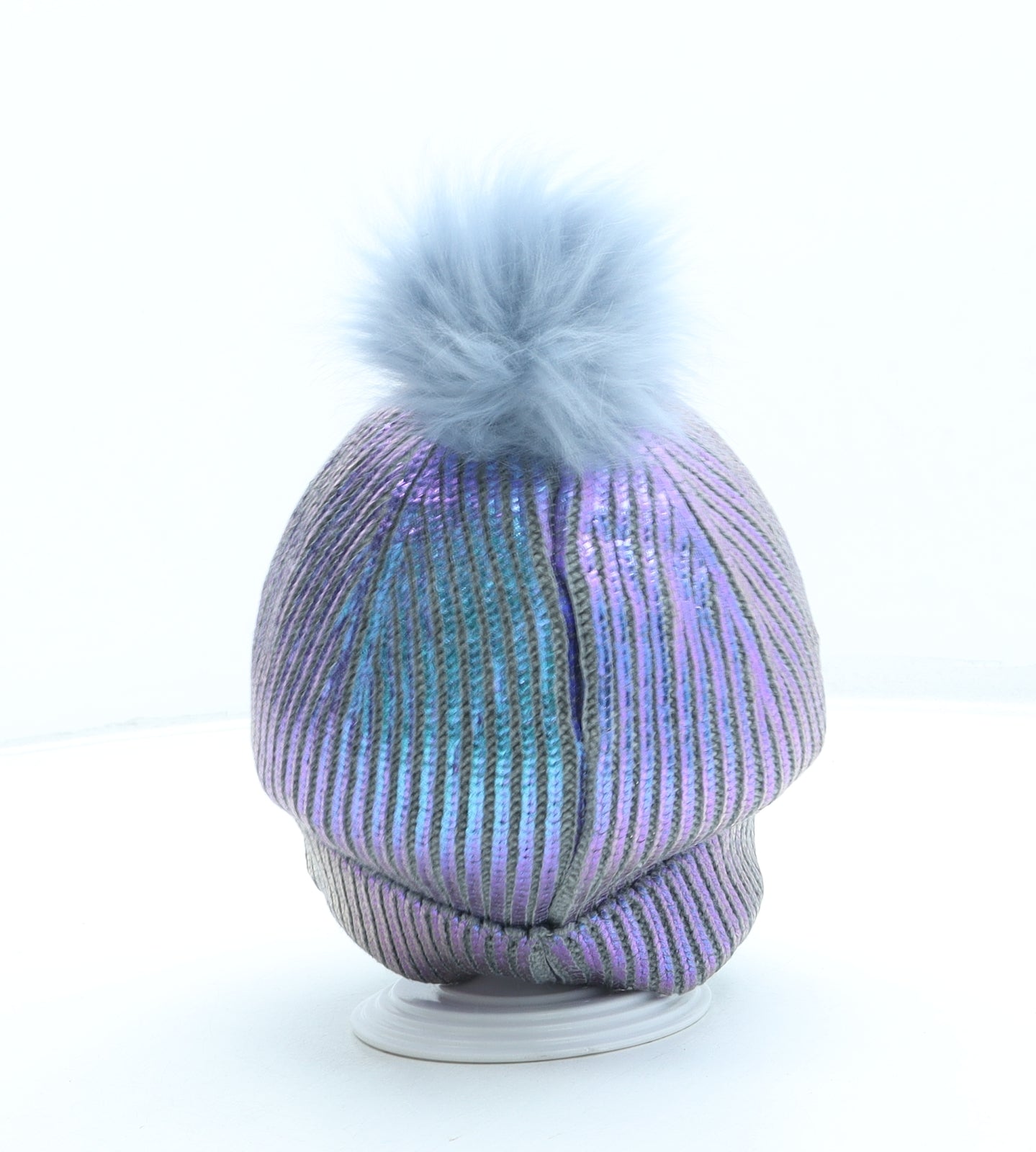 Mountain Warehouse Girls Purple Acrylic Bobble Hat One Size - Pom Pom