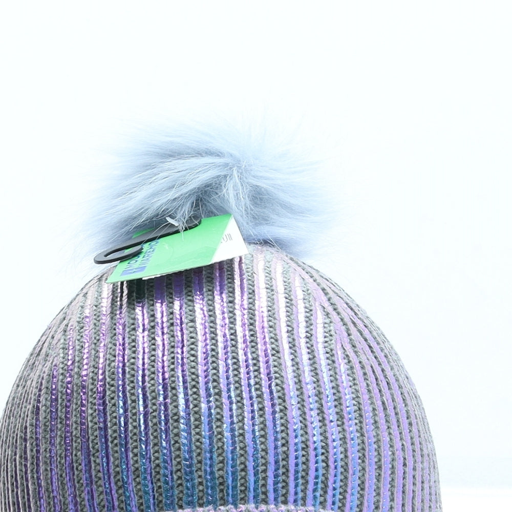 Mountain Warehouse Girls Purple Acrylic Bobble Hat One Size - Pom Pom