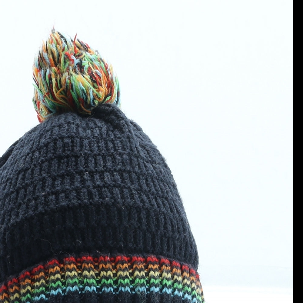 F&F Boys Blue Acrylic Bobble Hat One Size - Pom Pom