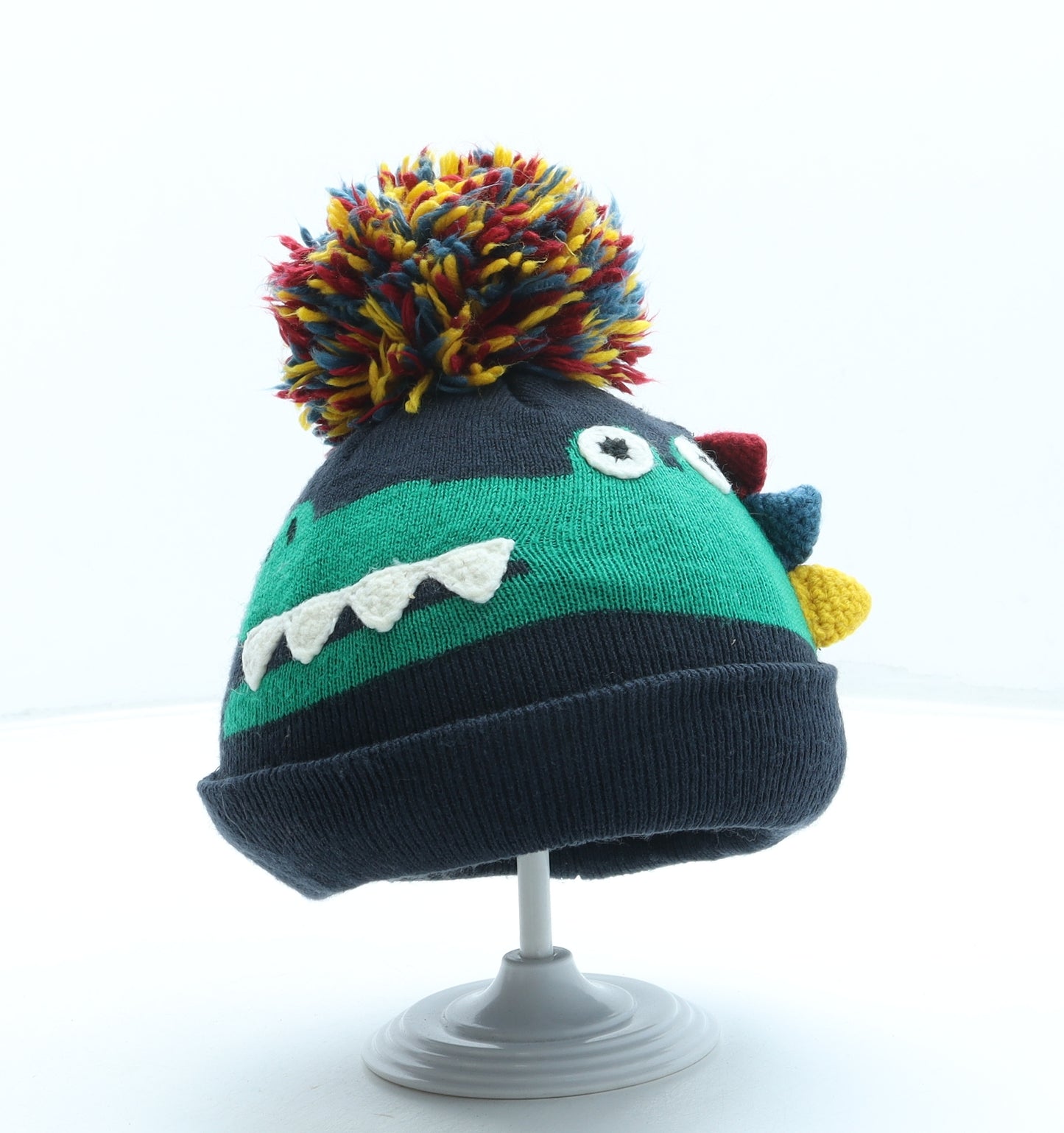 NEXT Boys Blue Acrylic Bobble Hat One Size - Crocodile