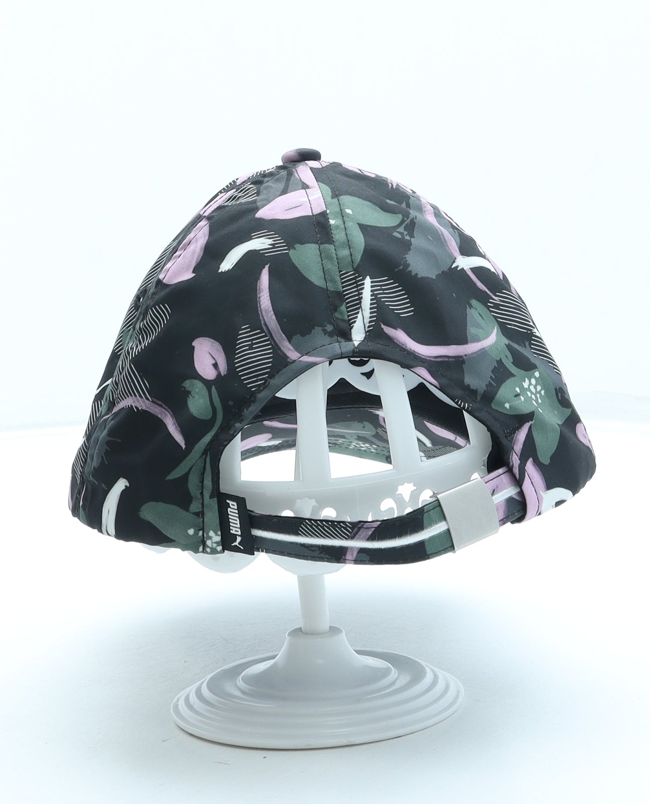 PUMA Womens Black Floral Polyester Baseball Cap One Size