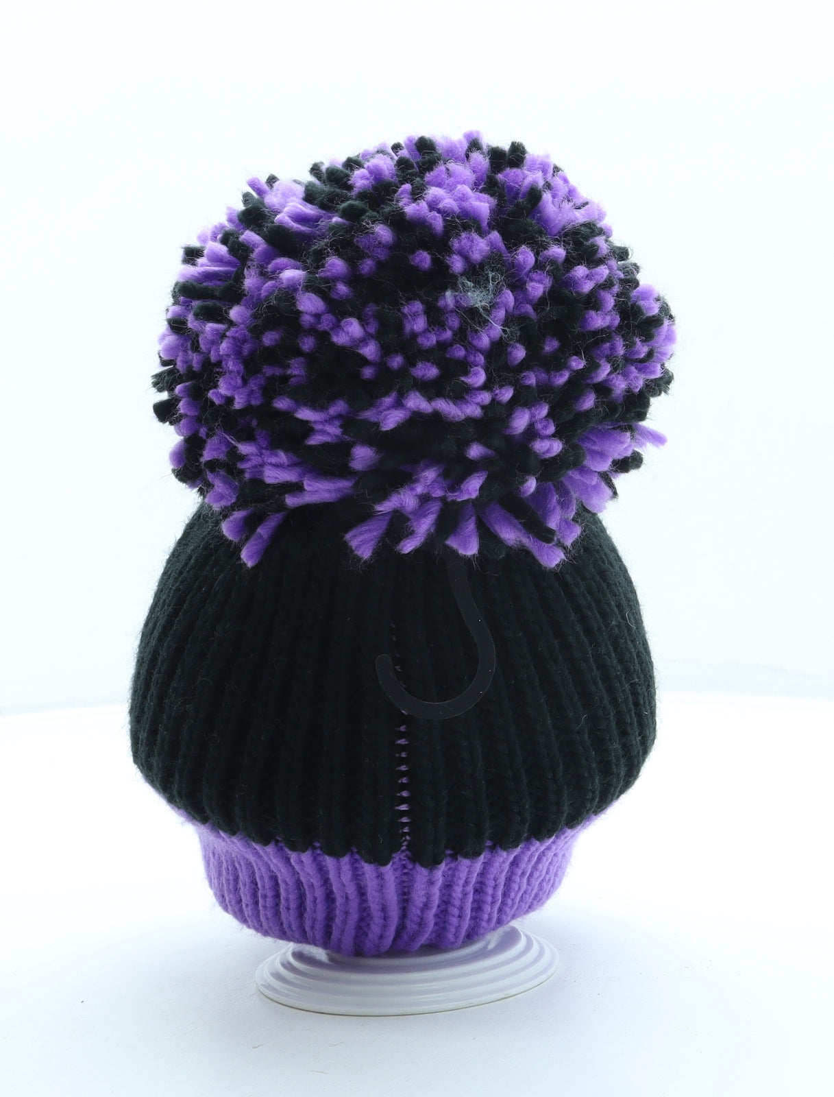 Big Bobble Hats Womens Purple Acrylic Bobble Hat One Size - Paw prints