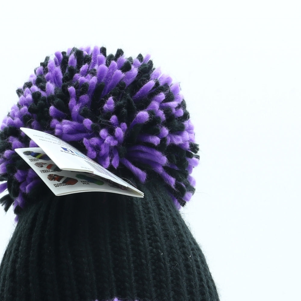 Big Bobble Hats Womens Purple Acrylic Bobble Hat One Size - Paw prints