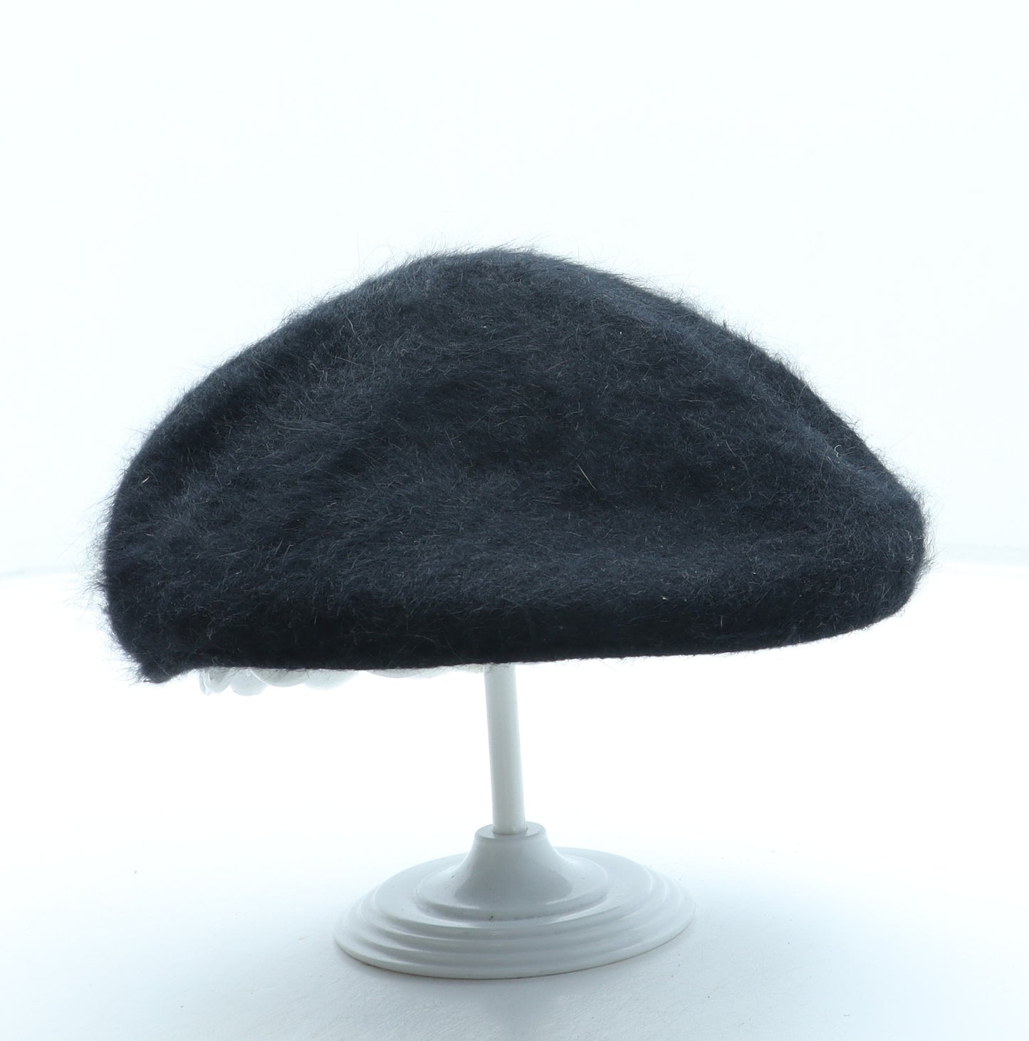 SheIn Womens Black Wool Beret One Size - Peaked front