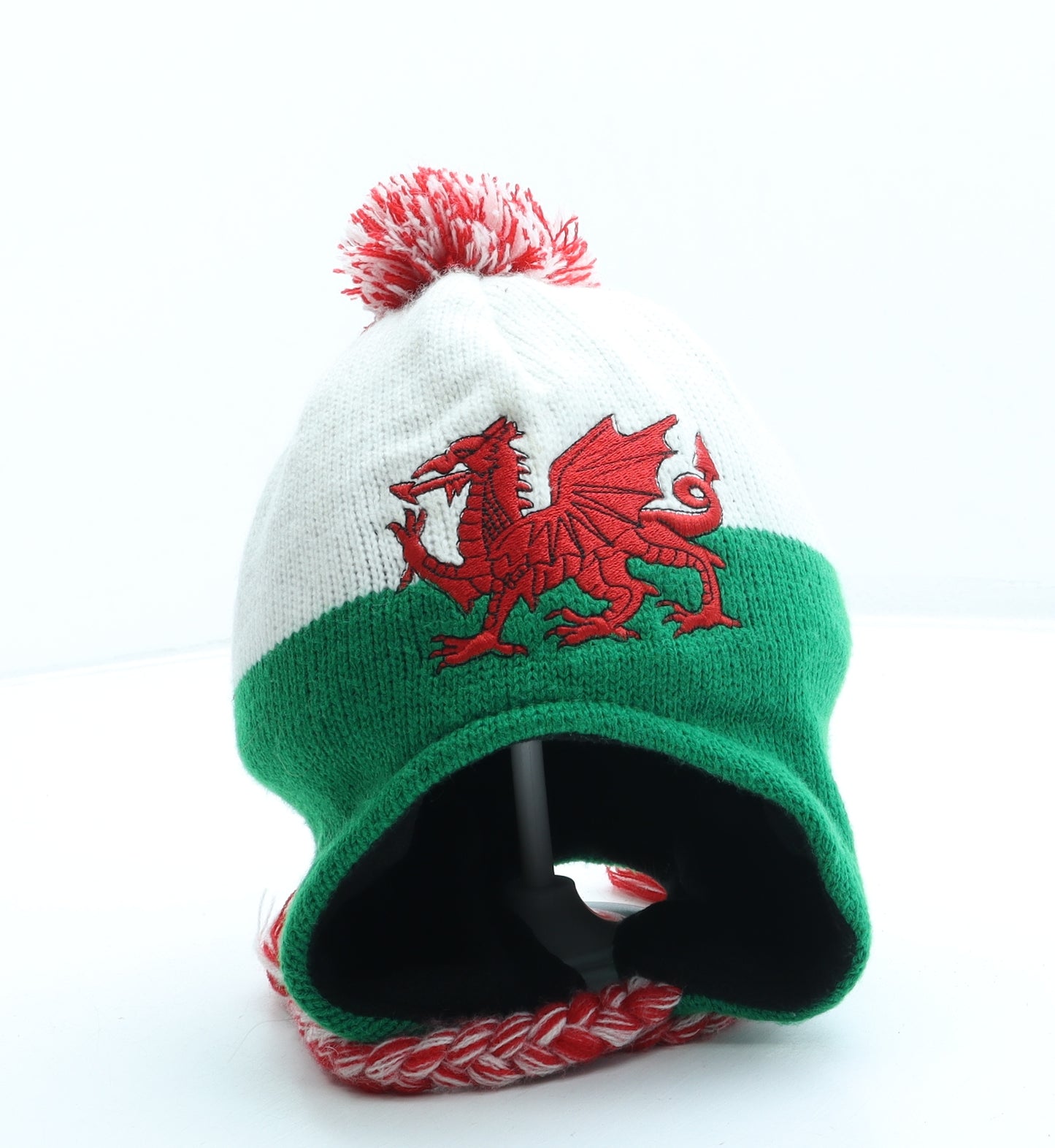 Pendragon Boys Green Colourblock Acrylic Bonnet One Size - Wales Dragon