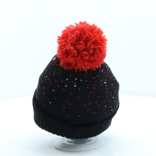 George Boys Black Geometric Acrylic Bobble Hat One Size - Spiderman