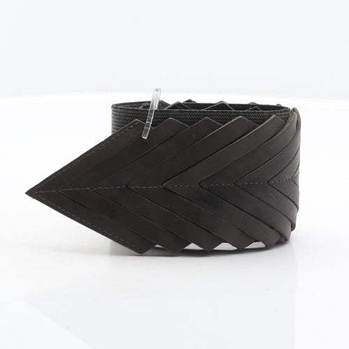 Comptoir des Cotonniers Womens Grey Solid Leather Waist Belt Belt One Size