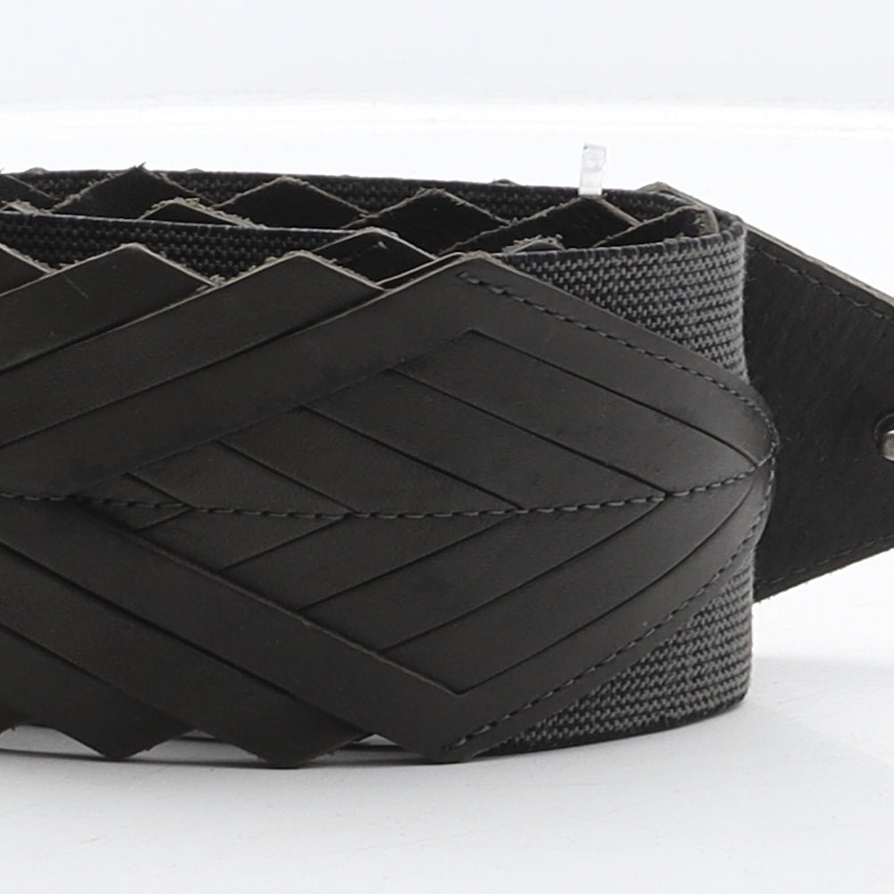 Comptoir des Cotonniers Womens Grey Solid Leather Waist Belt Belt One Size