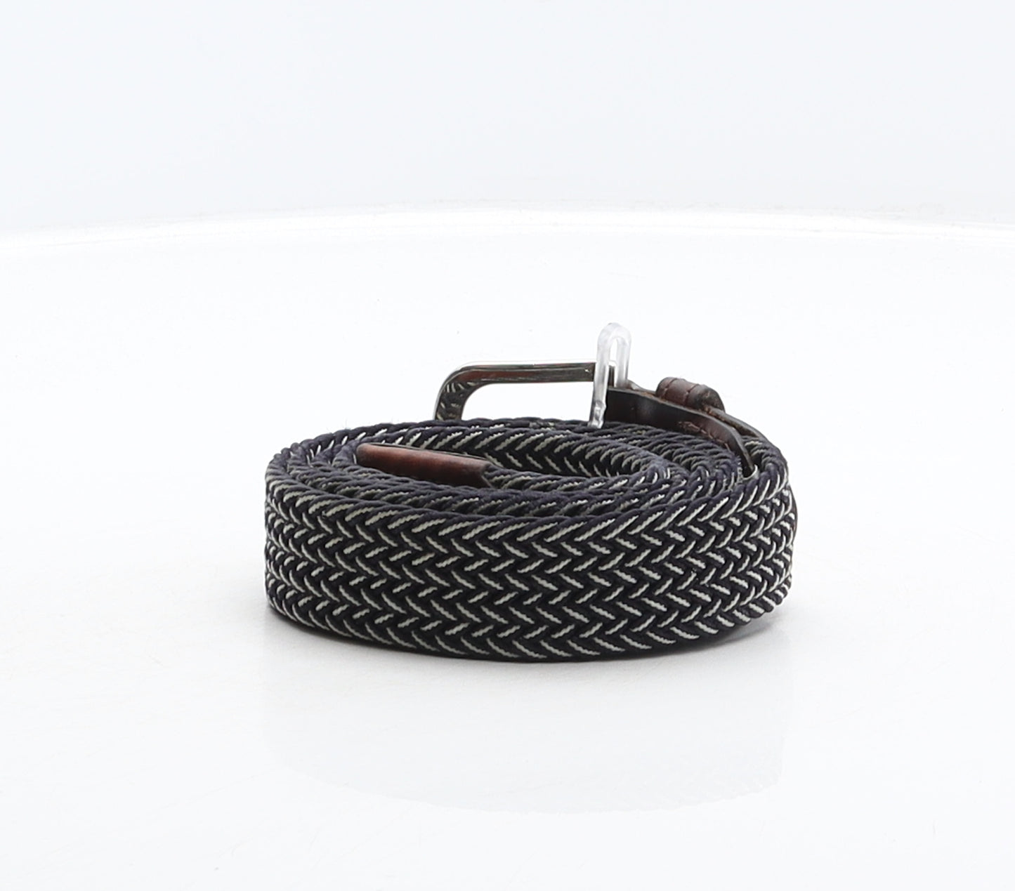 Marks and Spencer Mens Blue Herringbone Polypropylene Braided/Woven Belt Belt Size 38