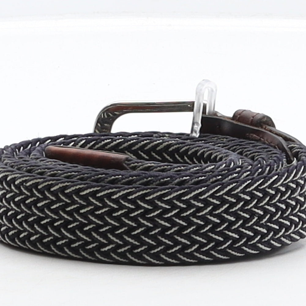 Marks and Spencer Mens Blue Herringbone Polypropylene Braided/Woven Belt Belt Size 38