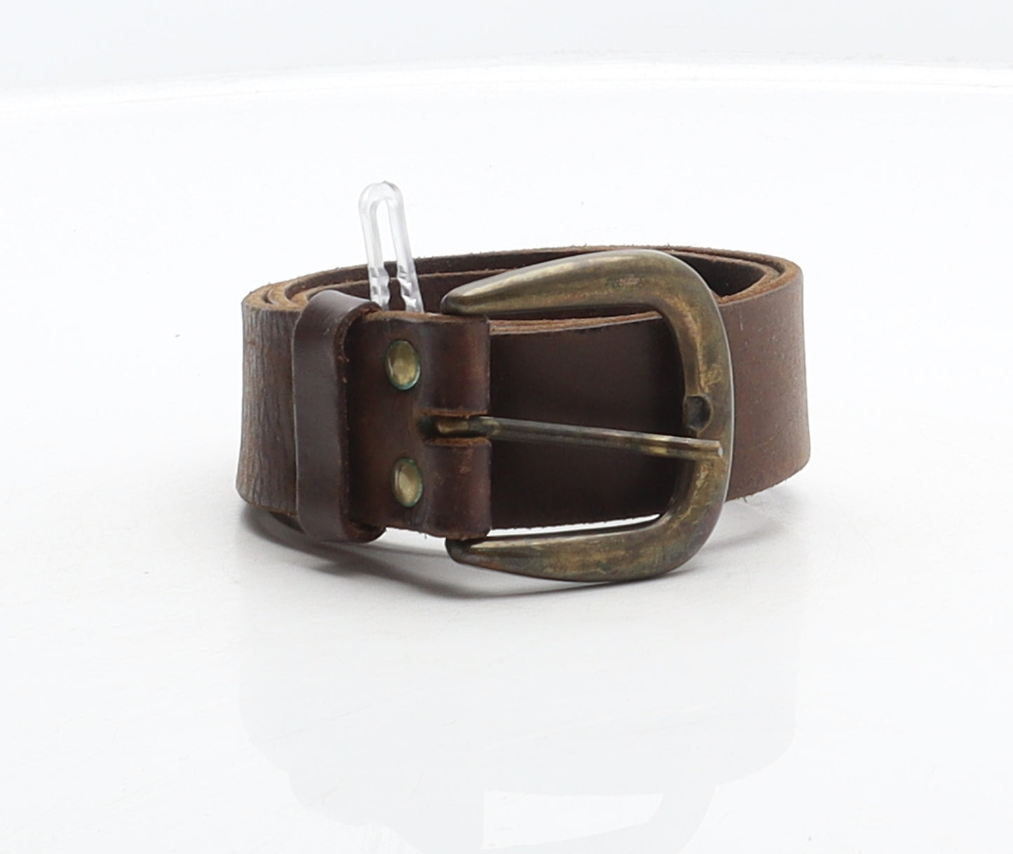 Preworn Womens Brown Solid Leather Western Belt Belt One Size