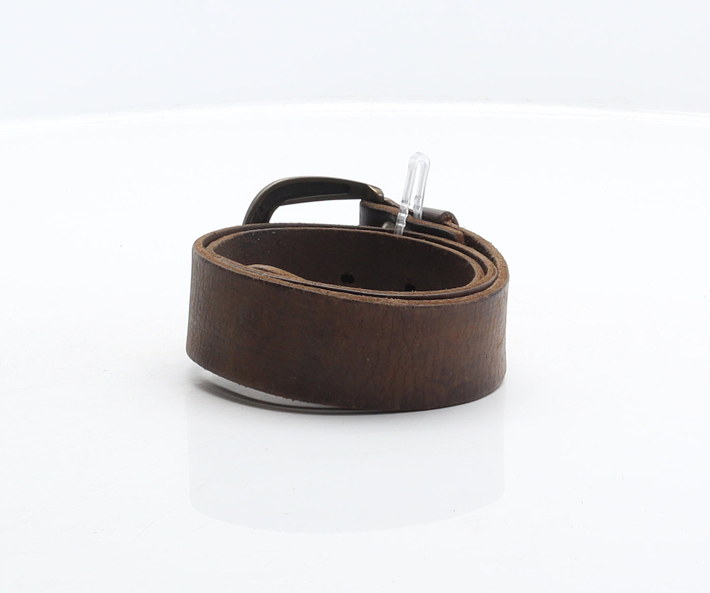 Preworn Womens Brown Solid Leather Western Belt Belt One Size