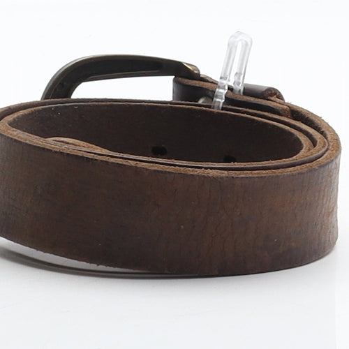 Preworn Womens Brown Solid Leather Western Belt Belt One Size