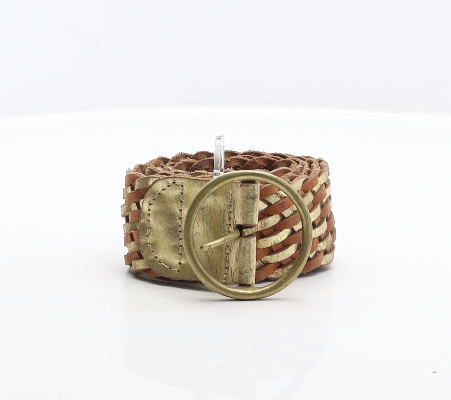 Express Womens Multicoloured Geometric Leather Braided Belt Belt Size M