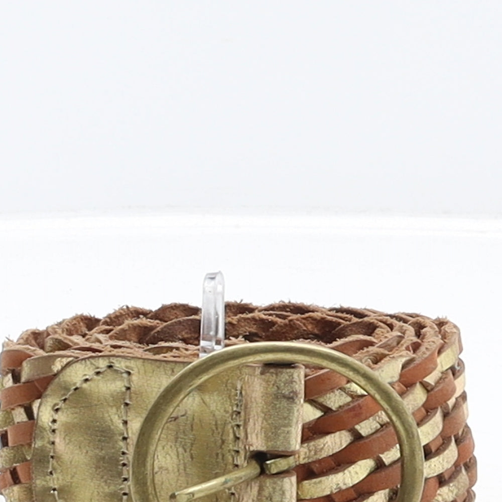 Express Womens Multicoloured Geometric Leather Braided Belt Belt Size M