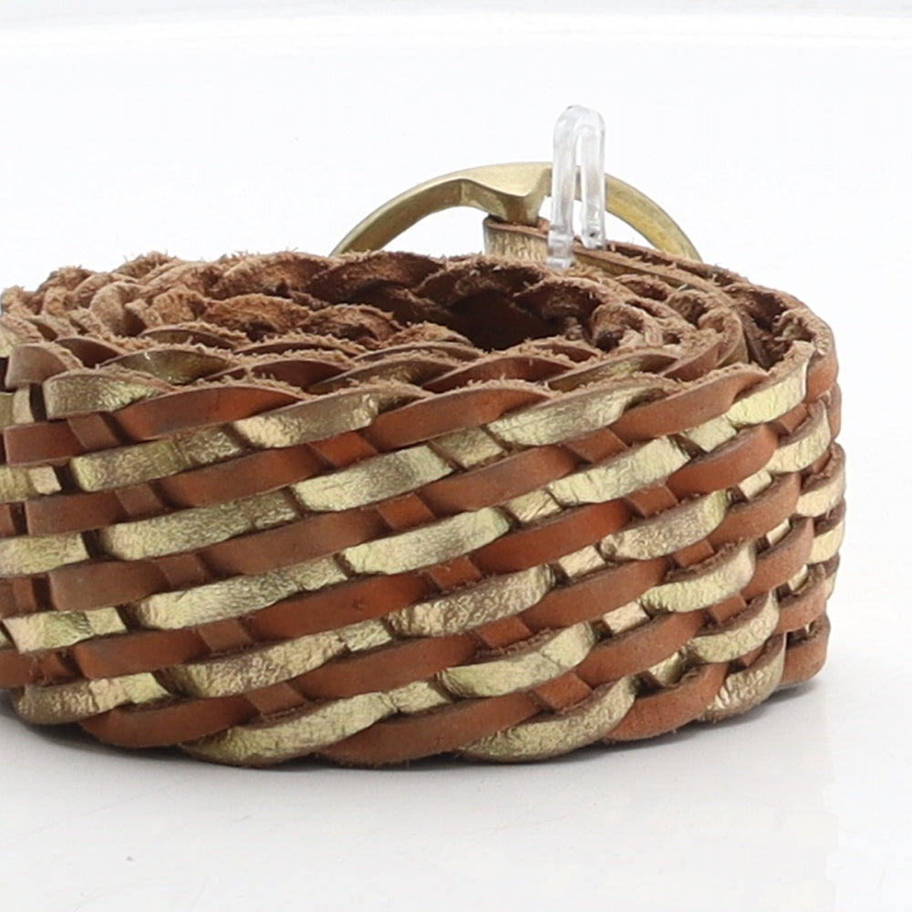 Express Womens Multicoloured Geometric Leather Braided Belt Belt Size M