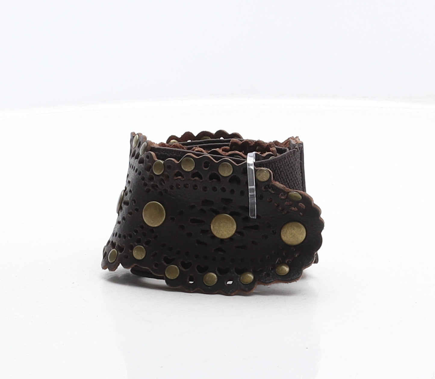 Warehouse Womens Brown Solid Polyester Waist Belt Belt Size L - Cut out details