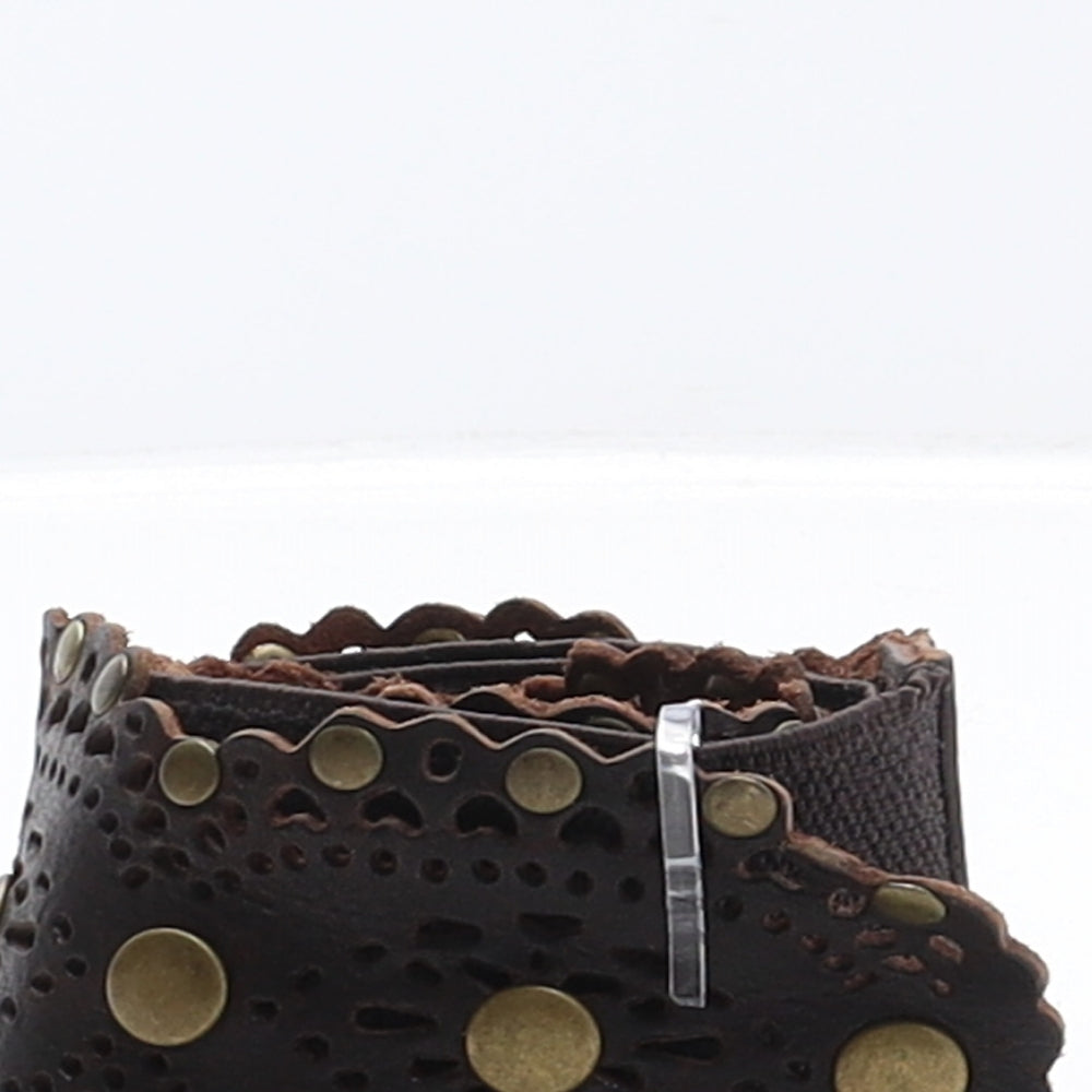 Warehouse Womens Brown Solid Polyester Waist Belt Belt Size L - Cut out details