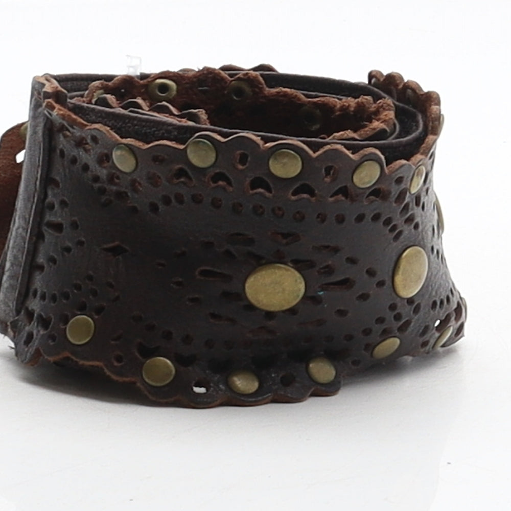 Warehouse Womens Brown Solid Polyester Waist Belt Belt Size L - Cut out details