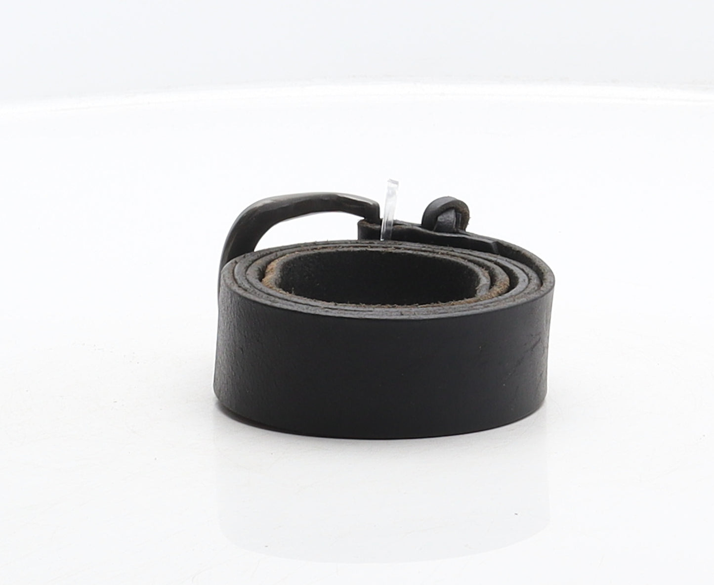 Dickins & Jones Womens Black Solid Leather Adjustable Belt Belt Size M