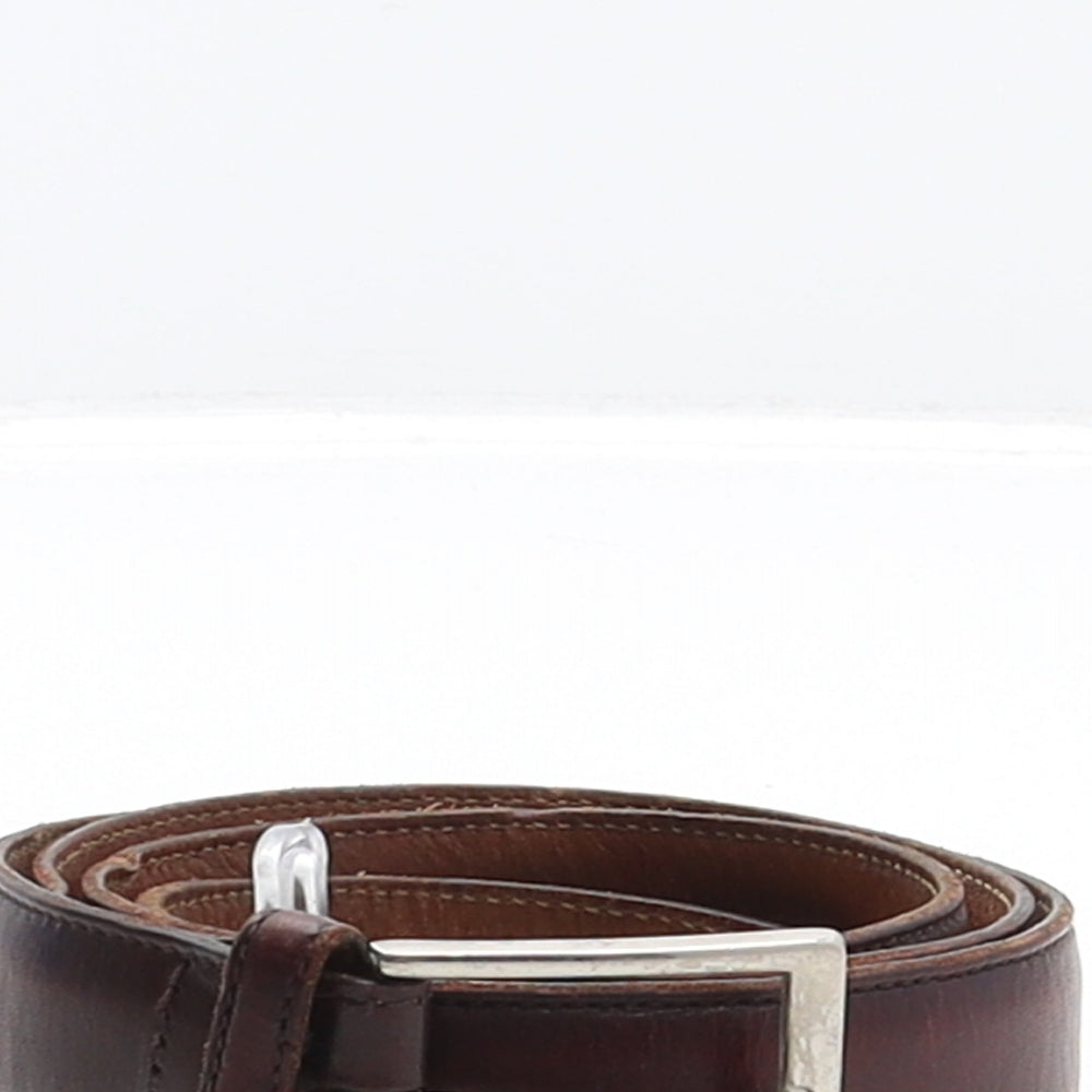 Brooks Brothers Mens Brown Solid Leather Dress Belt Belt Size 34