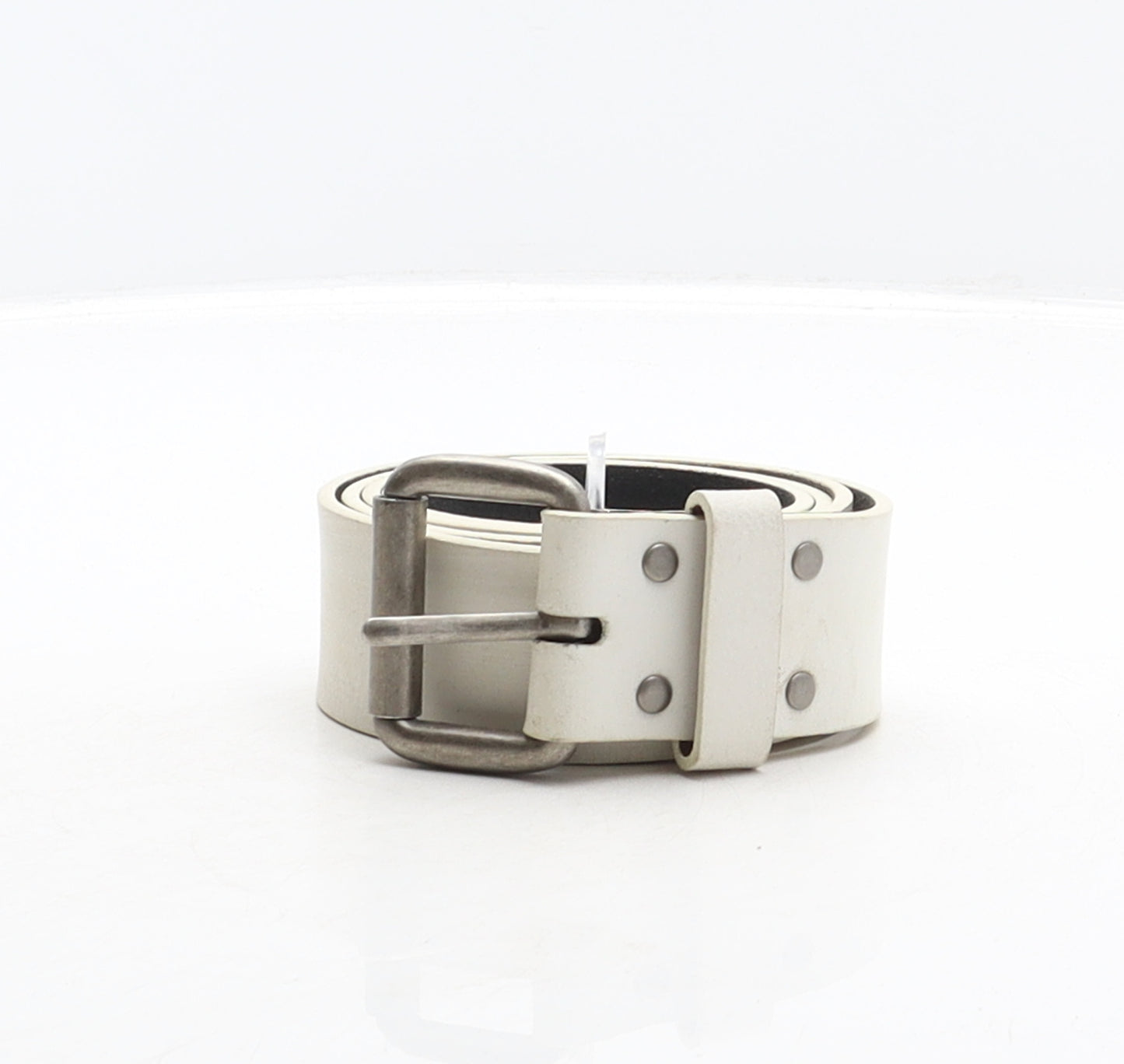 Calvin Klein Mens Ivory Solid Leather Dress Belt Belt Size 38