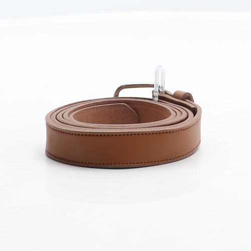 Preworn Mens Brown Solid Leather Dress Belt Belt Size 44