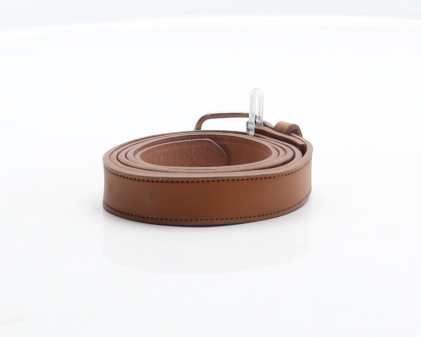 Preworn Mens Brown Solid Leather Dress Belt Belt Size 44