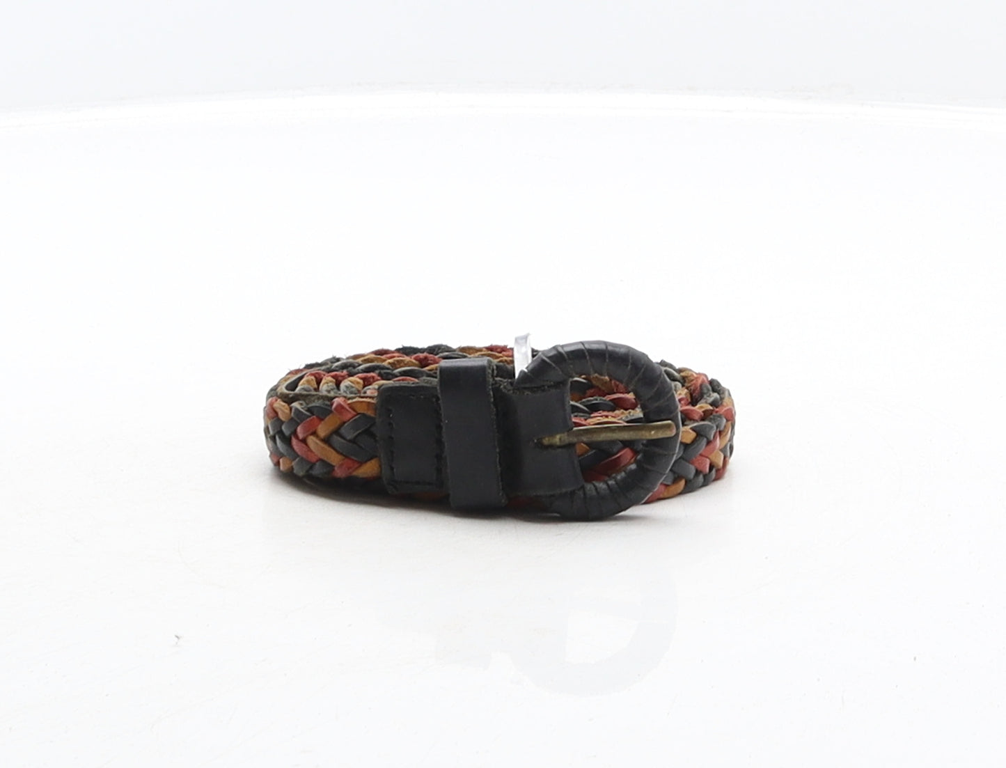 Marks and Spencer Womens Multicoloured Geometric Leather Braided Belt Belt Size L