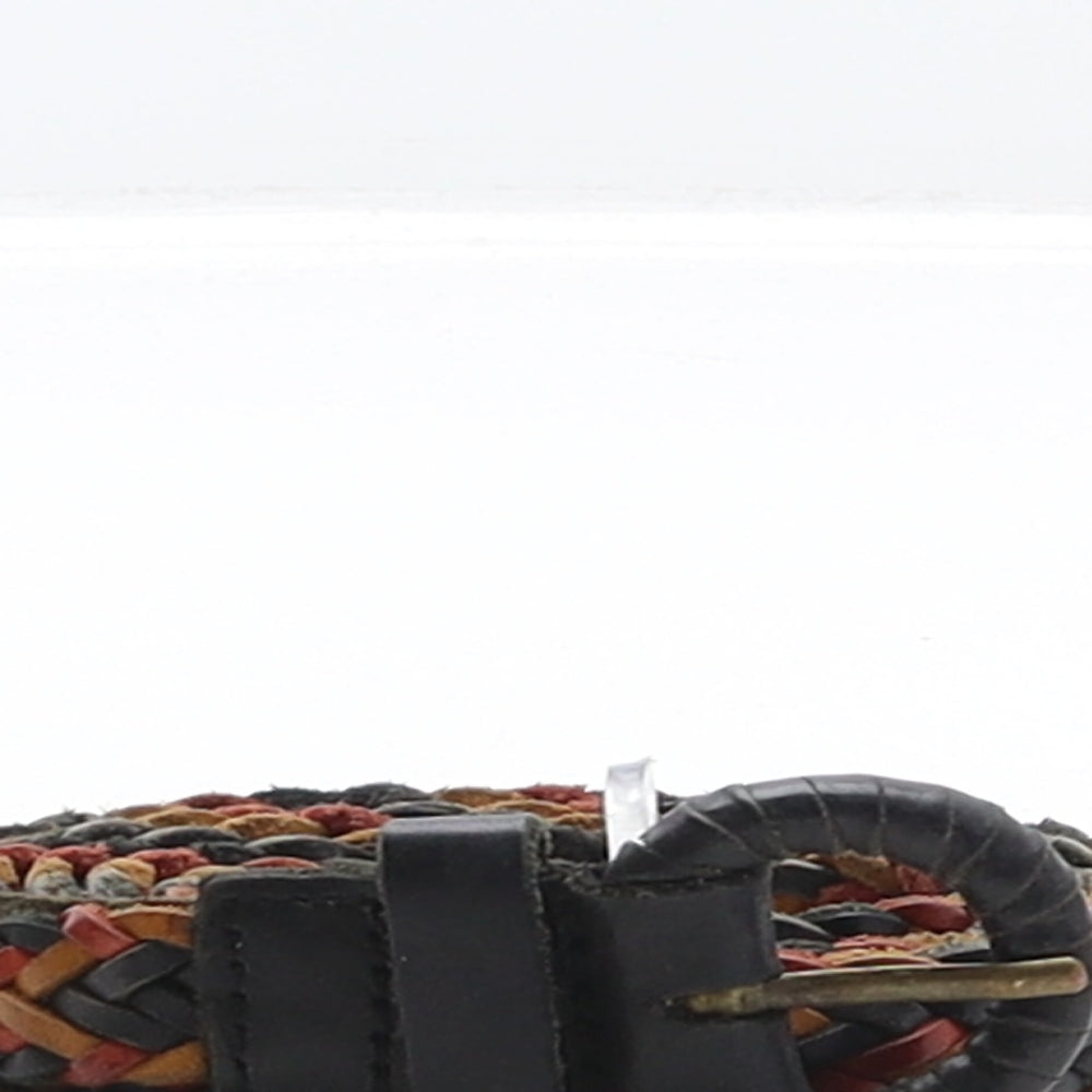 Marks and Spencer Womens Multicoloured Geometric Leather Braided Belt Belt Size L