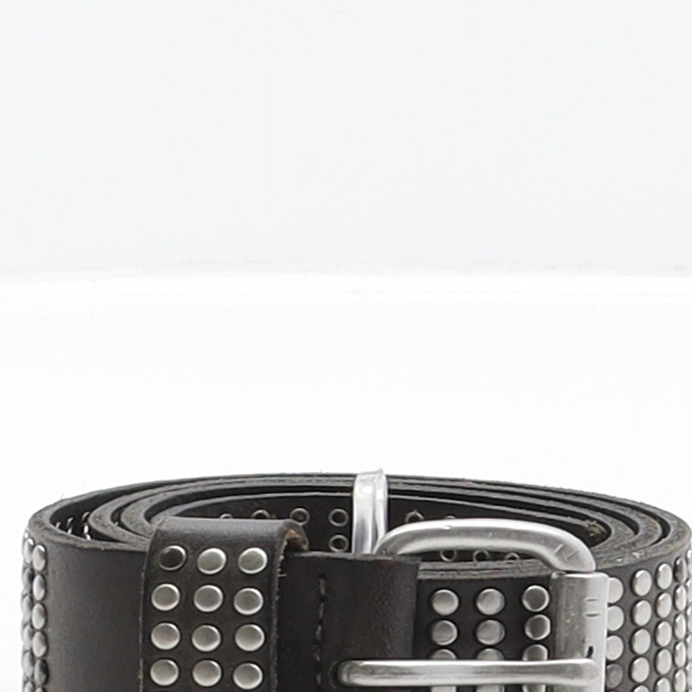 Liebeskind Berlin Mens Grey Solid Leather Studded Belt Belt Size 85