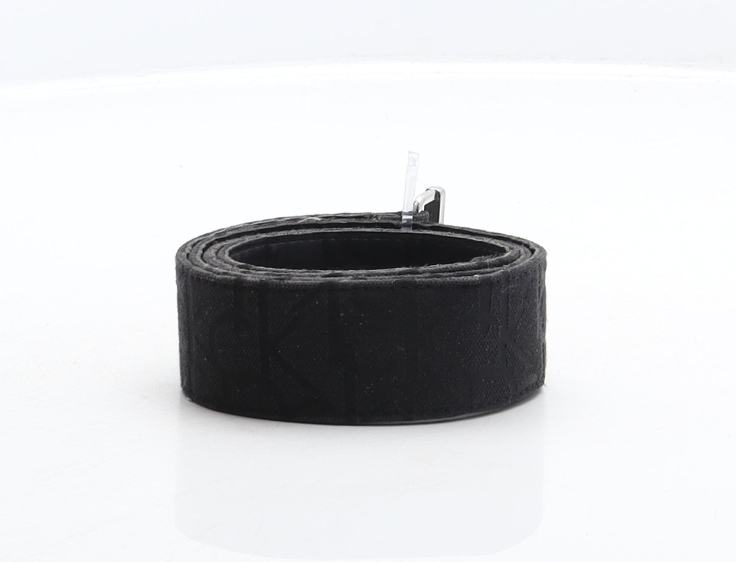 Calvin Klein Mens Black Solid Polyester Dress Belt Belt Size 85
