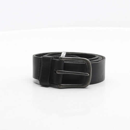 Petrol Industries Mens Black Solid Leather Dress Belt Belt Size 105