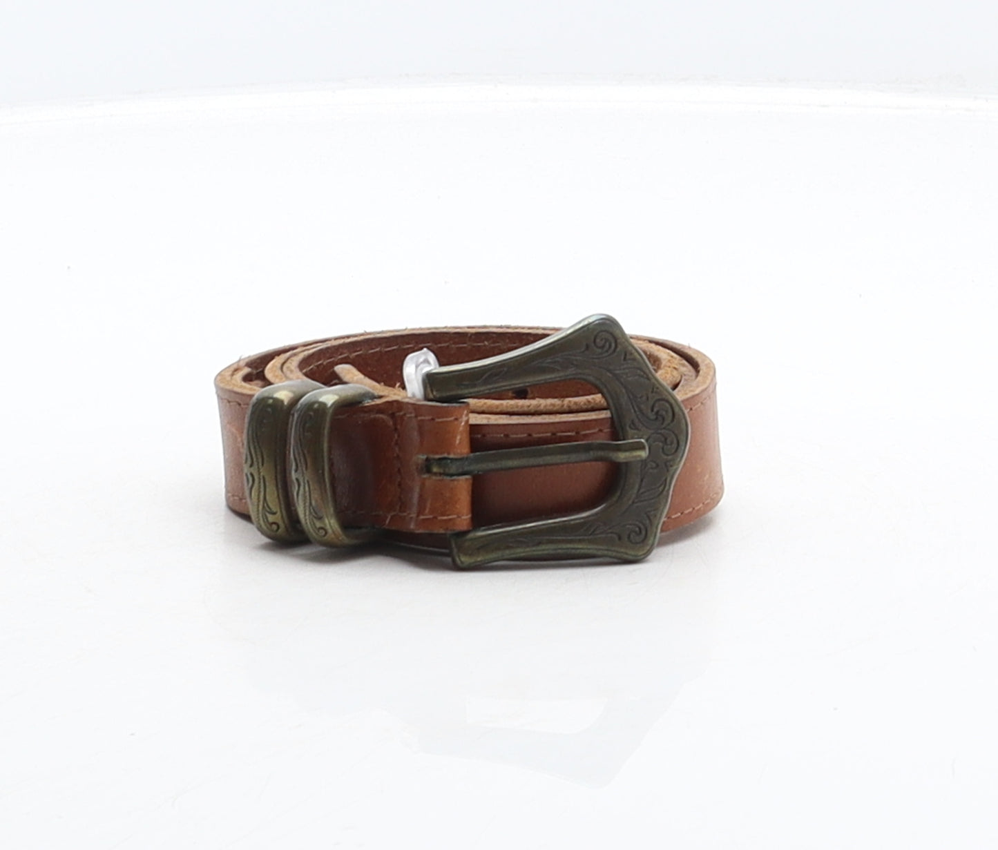 Classics Womens Brown Solid Leather Western Belt Belt Size S