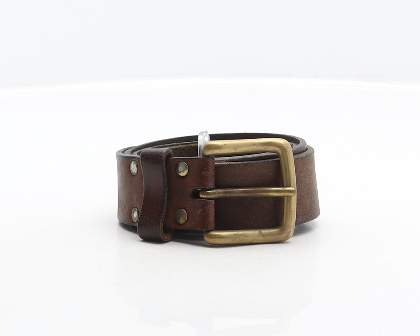Preworn Mens Brown Solid Leather Dress Belt Belt One Size