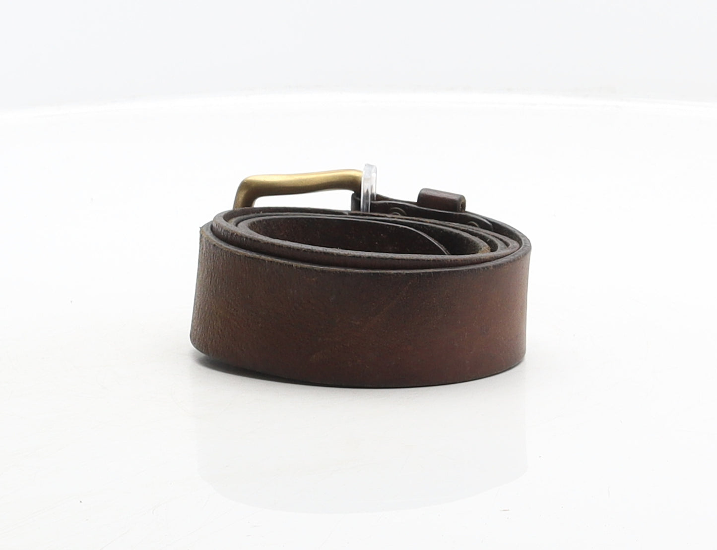 Preworn Mens Brown Solid Leather Dress Belt Belt One Size