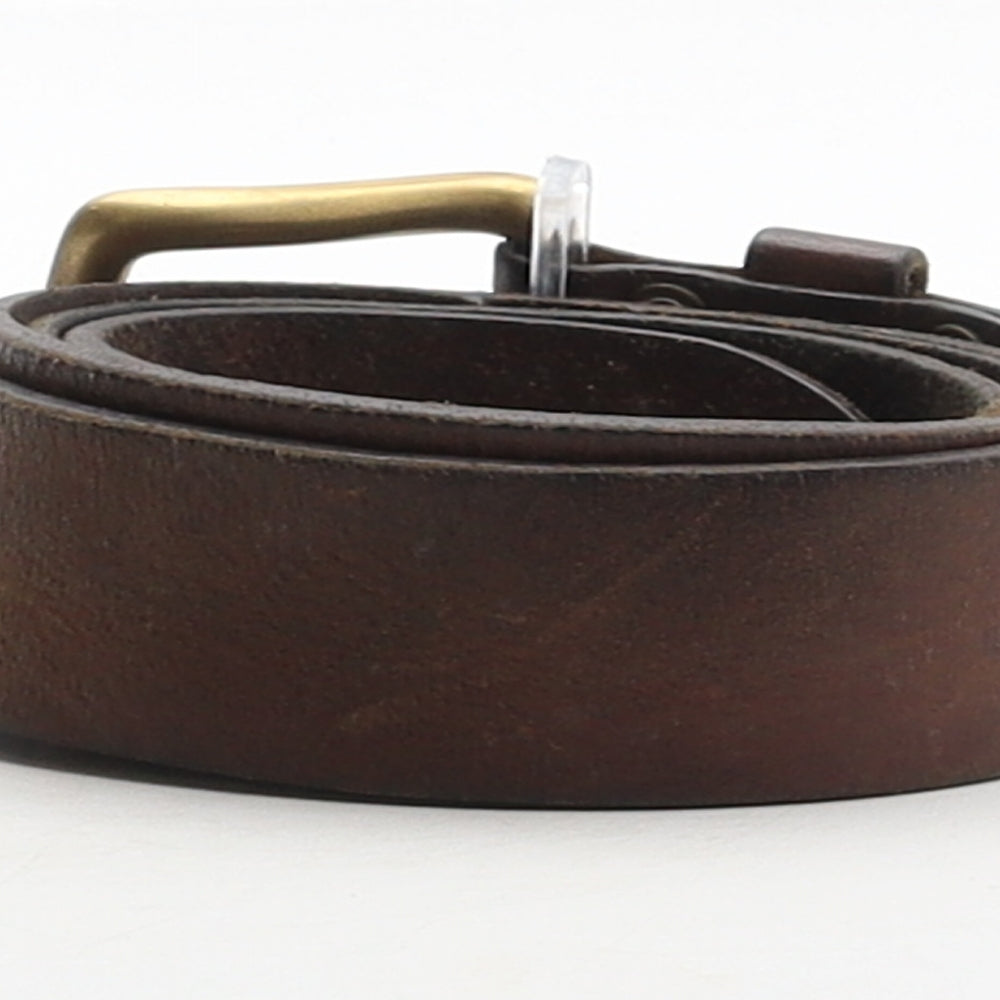 Preworn Mens Brown Solid Leather Dress Belt Belt One Size