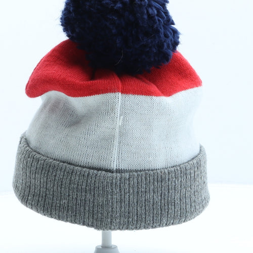 George Boys Multicoloured Striped Acrylic Bobble Hat One Size - Captain America