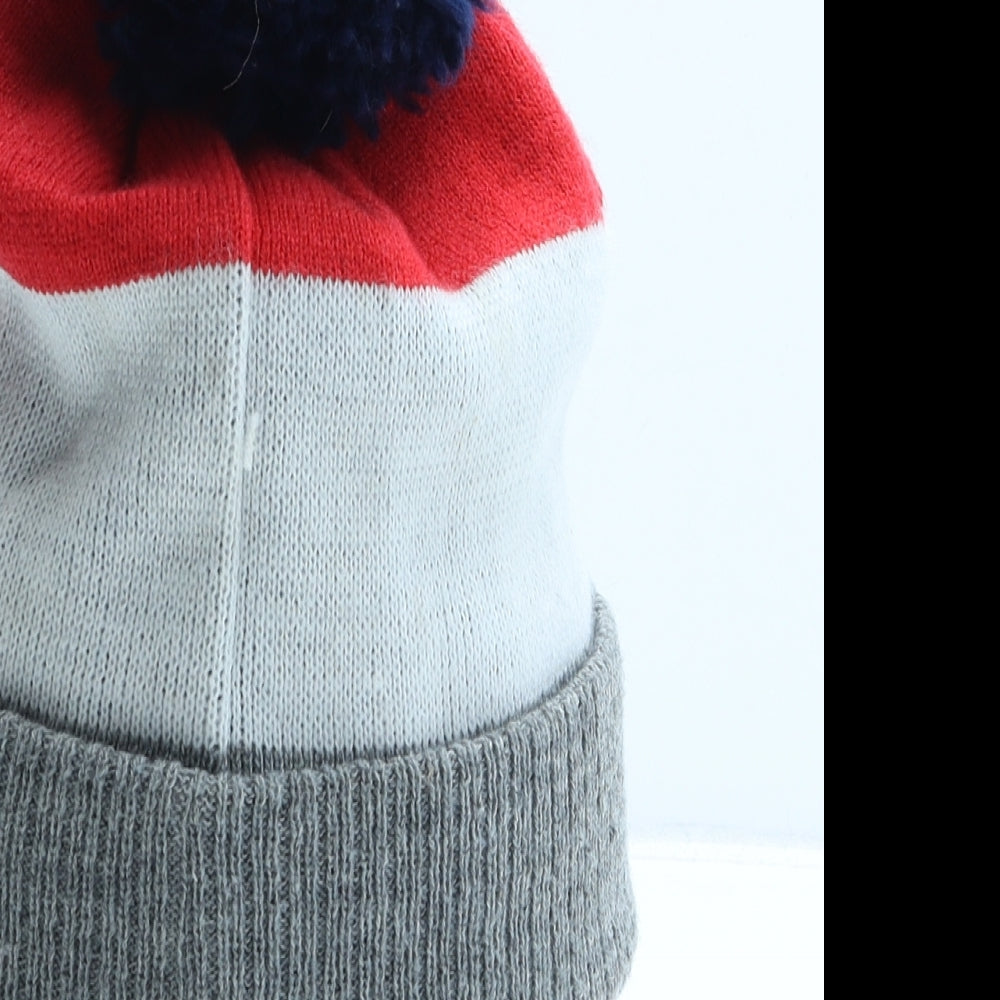 George Boys Multicoloured Striped Acrylic Bobble Hat One Size - Captain America