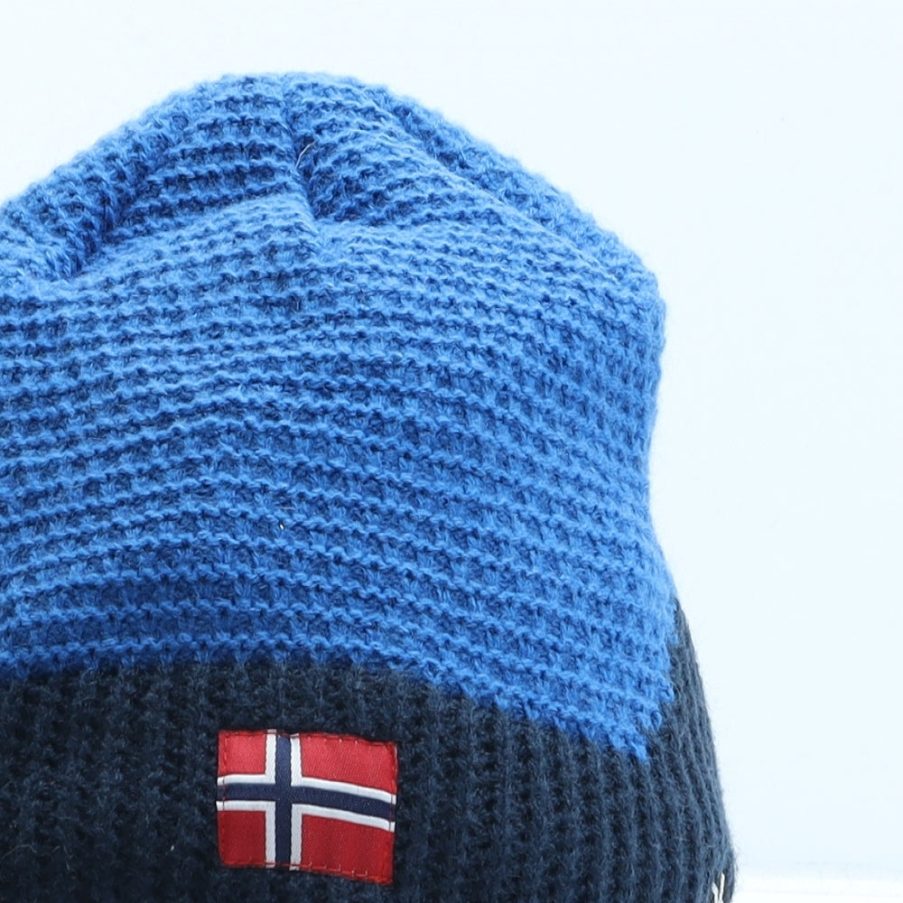 Phenix Mens Blue Acrylic Beanie One Size