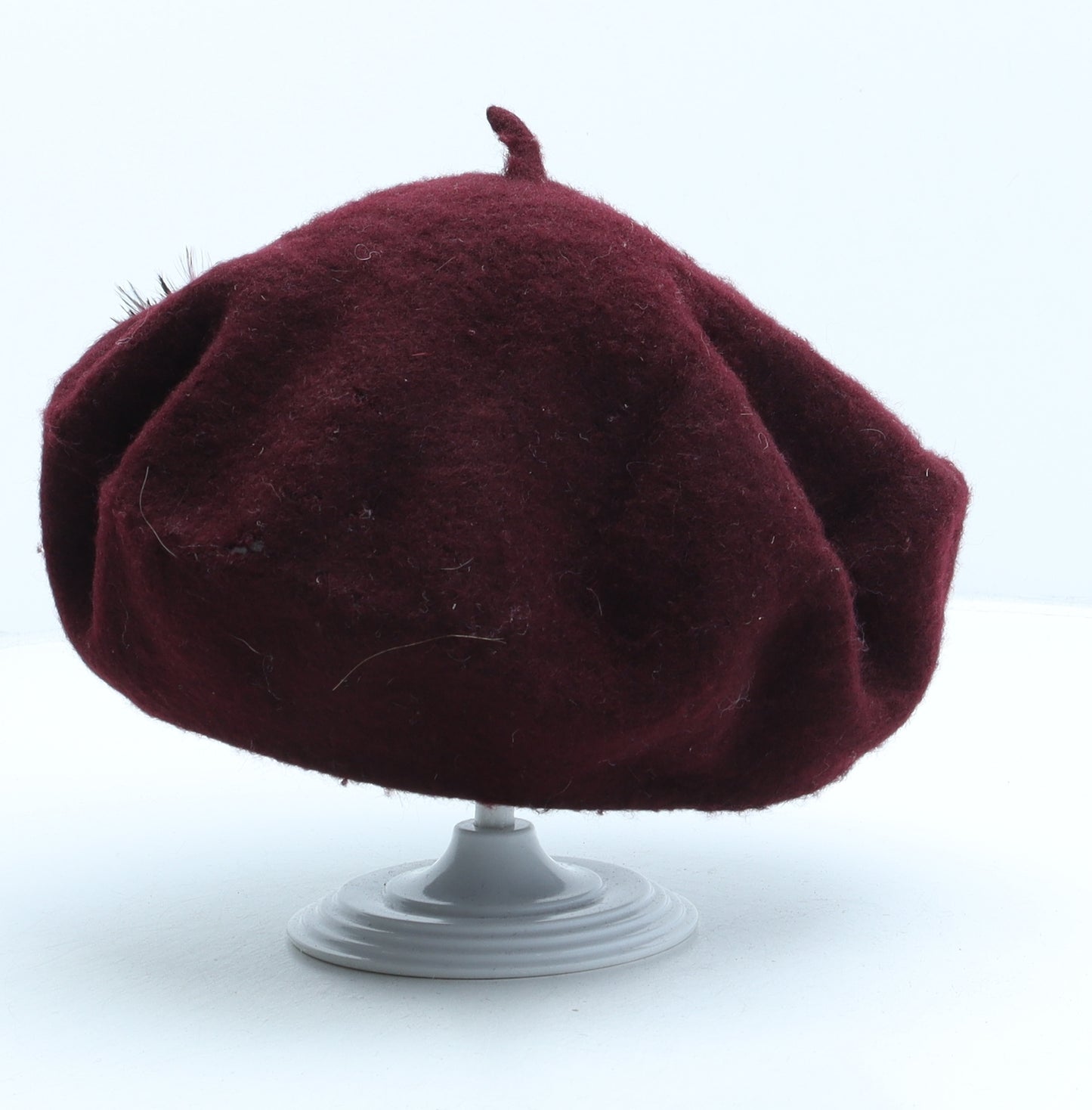 Helene Berman Womens Red Wood Beret One Size - Floral detail